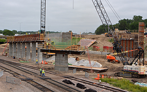 Photo of Cayuga Street Bridge construction.